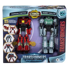 Transformers EarthSpark Cyber-Combiner Terran Twitch and Robby Malto Action Figures