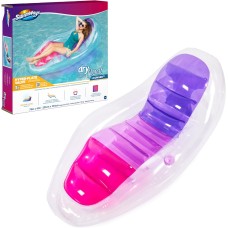 Swimways Dry Float Lounger, Inflatable Recliner Chair for Adults with Foot Rest & Cup Holder
